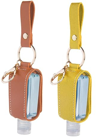minkissy Flacons de Voyage Rechargeables 30ml Couleur Aléatoire pour Usage Intérieur et Extérieur Lot de 2 avec Couvercle Décoratif et Porte-clés, en Plastique et Alliage