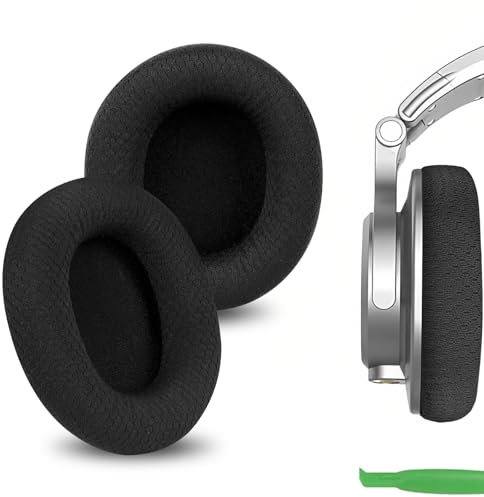 Geekria Comfort Mesh Fabric Replacement Ear Pads for OneOdio A70, A71 Over-Ear Headphones Ear Cushions, Headset Earpads, Ear Cups Cover Repair Parts (Black)