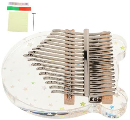 Transparente Kalimba mit 17 Tasten aus Acryl, 1 Satz | Fingerklavier für Anfänger, Tragbare Satz mit Tragetasche und Zubehör, Geeignet für Camping und Reise