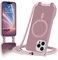 ColasGalys für handykette iPhone 11 Pro Hülle mit Band Magnetisch Kompatibel mit Mag Safe für Handyhülle iPhone 11 Pro mit Band Kratzfest TPU Silikon rosa