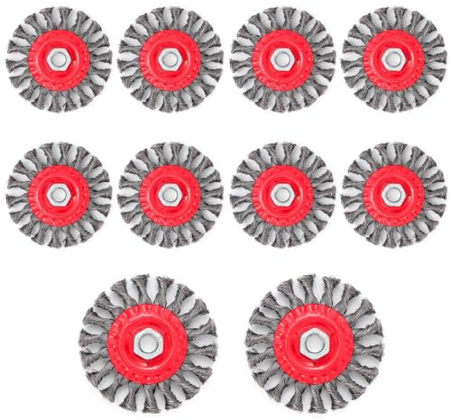 5-teilige 100mm Drahtbürste Winkelschleifer, Scheibenbürste Stahlbürste für M14 Winkelschleifer, Flex Drahtbürste Zopfbürste für Polier,Schleifen,Entrosten,Entgraten