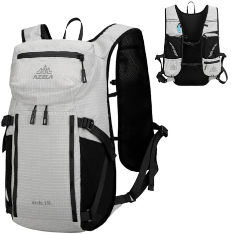 TRIWONDER Wanderrucksack 15L, Faltbar Daypack , Ultraleicht und Atmungsaktiv, Tagesrucksack für Outdoor, Camping und Wandern (Grau, 15L)