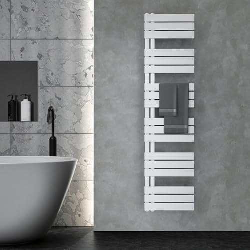 VILSTEIN® Badheizkörper [180x45cm] - Handtuchheizkörper Elektrisch einsetzbar [SEITLICH OFFEN] - Handtuchtrockner Badezimmer - Handtuch Heizkörper Bad - Handtuchheizung - Wandheizkörper - (Weiß)