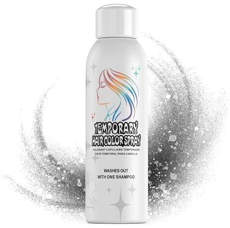 Amzsudy Temporäres Haarfarbspray für Männer & Frauen – Sofortige Farbe, nicht klebend & sanft, waschbar. Ideal für Halloween, Cosplay, Partys & Kostüme (Schwarz, 150ml)