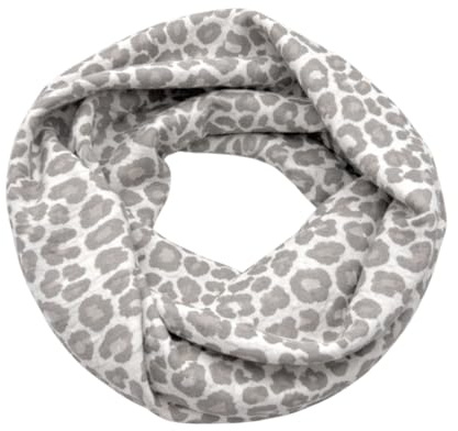 Damen Musselin Loop Schal Leo Print Frühling Herbst Made in Italy