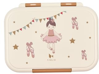Fabelab Edelstahl Brotdose Kinder mit Fächern, 1000 ml (Ballerina) | Auslaufsicher, 18/8 Stahl, Raumaufteilung, Herausnehmbare Trennwand, PP-Deckel, Leicht zu reinigen, Kinder Ab 4 Jahren