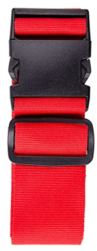 Karteo Kofferband rot Koffergurt [1 Stück] Reisegurt für Koffer und Taschen als Gepäckgurte 5 cm Polyester Gurt bis 155 cm Länge verstellbar