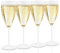 Via Mondo Lot DE 4 Flûtes à Champagne en Polycarbonate Passe au Lave-Vaisselle 130 ML