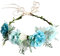Brikuinr Blumenkranz, Blumengirlande, Stirnband, Haarkranz, Haargirlande, Blumen-Halo, floraler Kopfschmuck, Boho mit Band, Hochzeit, Party, Festival, Blau