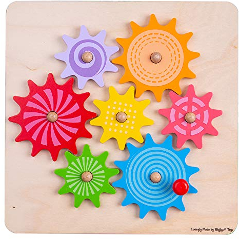 Bigjigs Spielzeug Holzzahnräder und Zahnrad Puzzle - Educational Learning Jigsaw