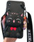 SGVAHY iPhone 6/6S Case - Cute Kawaii Soft Silicone Shockproof Cover with Strap Lanyard Coin Purse - Cat Black