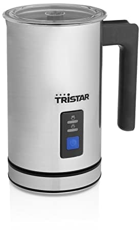 Edelstahl Milchaufschäumer, Warm- und Kaltfunktion für alle Kaffeespezialitäten, 360° drehbar, 500 Watt Leistung, Silber