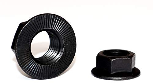 Sechskantmuttern mit Flansch M10 Stückzahl 5 Sperr-Rippen Oberflächengehärtet Festigkeit 10 Schraubenmutter Bundmuttern Flanschmuttern