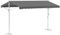 Outsunny Store Double Pente 4 x 3 m Manuel rétractable Inclinaison réglable métal époxy Blanc Polyester imperméabilisé Anti-UV Gris
