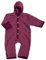 Cosilana, NEU Baby Fleece Overall mit Umschlag, 60% Schurwolle (kbT), 40% Baumwolle (KBA) (74/80, Weinrot meliert)