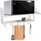Ausla Etagere Ondes Murale, Support de Four à Micro-Ondes, Étagère à Micro-Ondes, Support de Four à Double Couche en Aluminium, avec Crochet Multifonction pour Cuisine, 54,9 x 38,4 x 25 cm