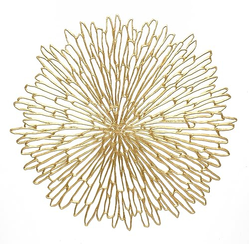 Chilewich Tischset Pressed Vinyl Bloom Round Gilded