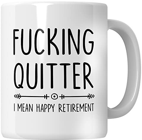 WG - Fucking Quitter, Retirement Gift, Goodbye Gift for Co-Worker, Co-Worker Mug, Office Mug for Co-Worker, Leaving Presents for Colleagues Mug