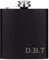 Personalised Hip Flask Custom Initials 6oz Matte Black Stainless Steel