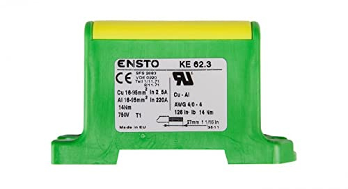 ensto 6418677191879 Schienenverbinder, 2-adrig, 16-95 mm², grün/gelb, KE62.3