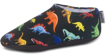 Slipfree Non-Slip Shoes for Girls and Boys. Light, Soft and Comfortable, Unisex Kids Beach Water Shoes with Protective Sole. Ideal for Holiday, Sports and Home, Dino 5-6 Years Old