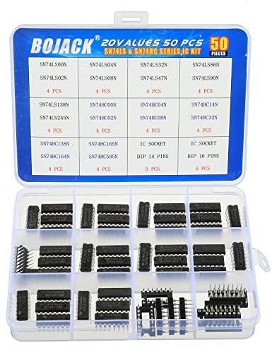 BOJACK 20 Werte 50 Stück SN74LS und SN74HC Serie Low-Power Logik-IC-Chip-Sortiment-Kit für IC-Chip-Arbeit