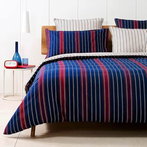 Tommy Hilfiger Bettwäsche-Set für Doppelbett, Perkal aus reiner Baumwolle, Satin, 2 Kissenbezüge ohne Spannbetttuch, (Blazer Navy)