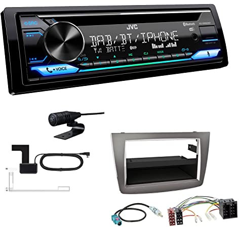 JVC KD-DB922BT 1-DIN Autoradio CD-Receiver Bluetooth DAB+ Digital Radio Einbauset passend für Alfa Romeo Mito ab 2008 dunkelsilber