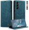 KZB Cover per Samsung Galaxy S23 5G Pelle Premium Portafoglio Protezione Wallet Libro Flip Case Magnetica Supporto Custodia per Samsung Galaxy S23 6,1'' - Blu-verde