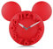 Lafocuse 3D Ziffern Maus Wanduhr für Jungen und Mädchen, Kinder Wanduhr Rot Deko, Uhren fürs Kinderzimmer Kindergarten Schule 32x28x5cm