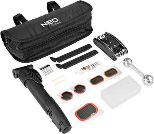 NEO TOOLS Fahrrad-Reparaturset, Tasche aus 1680D-Polyester