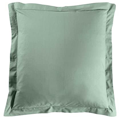 douceur d'intérieur, Taie d'Oreiller (63 x 63 cm) Lina Sauge, 100% Coton
