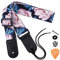 Dulphee Ukulele Strap, Floral Style Adjustable Uke Straps for Soprano Concert Tenor Baritone Ukuleles, Mandolin and Banjo