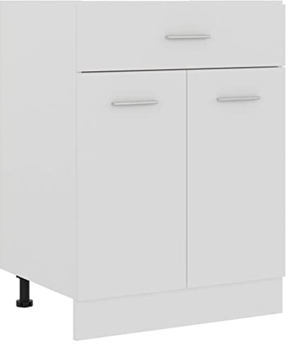 BULANED Armario Inferior cajón Cocina, Muebles De Cocina, Mueble Bajo Cocina, Cocinas Completas, Mueble Fregadero, Auxiliar Bajo Fregadero, contrachapada Blanco 60x46x81,5cm