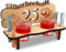 Urhome Hochzeit Schnapsbank aus Holz und 2 Schnapsgläser - 25. Hochzeitstag zur Silberhochzeit - Hochzeitsbank mit Gläser zum Jubiläum Jahrestag - Hochzeitsgeschenk für Brautpaar