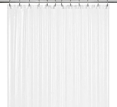 LiBa Rideau Douche, Rideaux de Douche PEVA 8G pour Baignoire et Salle de Bains Anti-moisissure avec 12 Crochets de Rideau de Douche Mat 183cm x 183cm