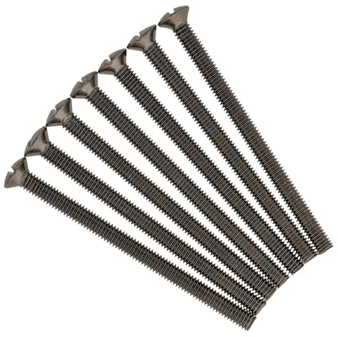 Evoges M3.5 x 50mm Long Raised Countersunk Slotted Head Electrical Screws for Plugs Socket Switches, Pack of 20 (Black Nickel)