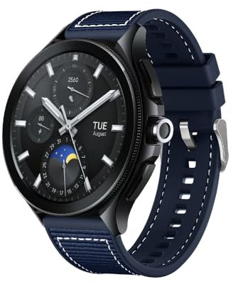 ZoRoll Bracelet 22mm Compatible avec Xiaomi Watch S4/S3/Watch 2/2 Pro/Redmi Watch 5 Active/5 Lite, Tressée Nylon Souple Silicone Sport Bracelet de Remplacemen pour Huawei GT 5 46mm - Bleu