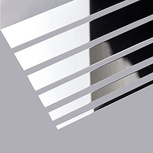 PuPLum 3 Meter Edelstahl-Wandleiste Metallleiste Selbstklebende Zierleiste Wandleiste Flexible Wandverkleidung für Decke, Spiegelrahmen und mehr (Size:Width 1.5cm/0.6inch,Color:Glänzendes Silber)