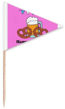 Bandera de dona inglesa para cumpleaños, palillos de dientes, triangular, para cupcakes
