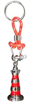 osters muschel-sammler-shop maritime Schlüsselanhänger - verschiedene Motive - Silberfarben - bester Qualität - tolles Geschenk für alle Fans des Nordens und der Inseln/Seegler (Leuchtturm rot)