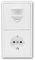 McPower SHALLOW IR Bewegungsmelder und Steckdose, weiß, mit 2-fach Rahmen, 152x80x35mm, LED geeignet, Schaltdauer und Empfindlichkeit einstellbar