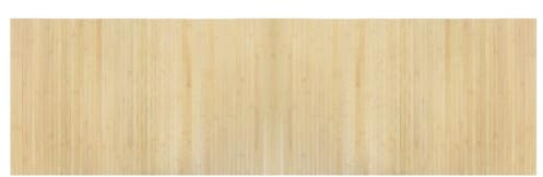 vidaXL Teppich, Bambusteppich Rechteckig, Bambusmatte rutschfest für Wohnzimmer, Läufer Küchenteppich Flurteppich, Modern, Hell Natur 60x200cm Bambus