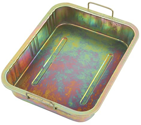 Fabater Vaschetta di Raccolta Zincata, Vaschetta Raccogli Olio per sotto Auto, Moto, Vaschetta per Il Dell'olio in Metallo, Vassoio Raccogligocce Olio Resistente alla Ruggine