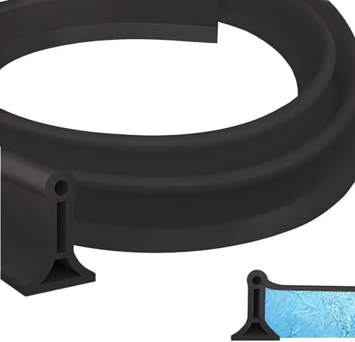 200CM Schwallschutzleiste Dusche Selbstklebend Silikon Duschabdichtungsleiste Wasserstopp Schwallschutz Duschschwelle für Badezimmer und Küche (Schwarz, 2m)