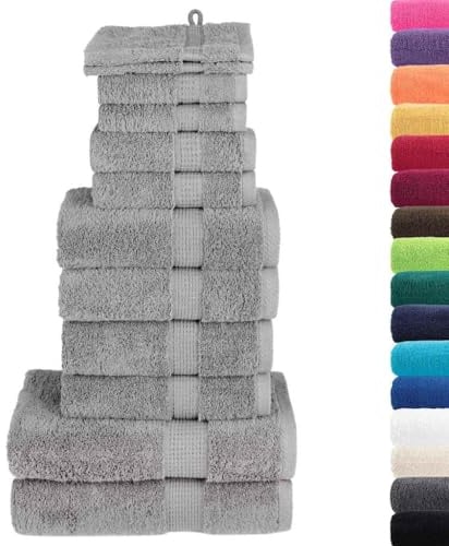 vidaXL 12 TLG. Premium-Handtuch-Set SOLUND Grau 600 g/m²