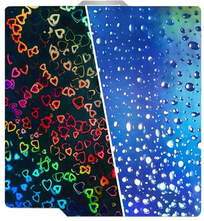 HIKUDIY New Upgraded 257 x 257 mm H1H Build Plate per Bambu Lab A1/X1C/X1/X1E/P1P/P1S, Gocce d'acqua lisce + piastra in acciaio a molla liscia Sweetheart, piastra flessibile per stampanti 3D Bambu