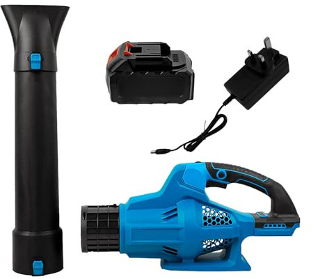 Cordless Leaf Blower, 18000 RPM Garden Blowers Cordless with Battery and Charger 6 Wind Speed for Lawn Care, Patio, Yard, Side Walk, Snow Blowing Leaves, Wood Chips, Debris (UK)