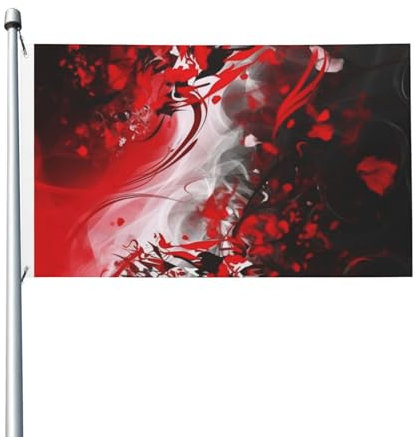 Drapeau 91 x 152 cm Bannière Décoration Extérieur Drapeau Rouge Noir Blanc Drapeau Abstrait 200d Heavy Welcome Yard Drapeaux Polyester Bannières Yard Grands Drapeaux Pour Décoration Intérieure