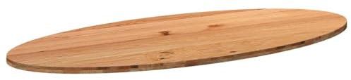 vidaXL Tischplatte Hellbraun 240x100x4 cm Massivholz Eiche Oval, Esstischplatte, Schreibtischplatte, Bartischplatte, Esszimmertischplatte